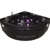 Eliteshopping Baignoire Balnèo noir 150 X 150 cm Chromothérapie 14 jets Verbena