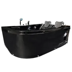 Eliteshopping Baignoire Balnèo Noir 170 X 115 cm pour deux personnes 15 jets Black Dahlia