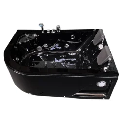 Eliteshopping Baignoire Balnèo Noir 170 X 115 cm pour deux personnes 15 jets Black Dahlia