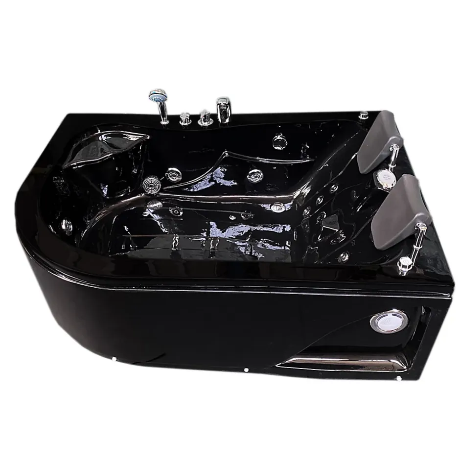 Eliteshopping Baignoire Balnèo Noir 170 X 115 cm pour deux personnes 15 jets Black Dahlia