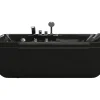 Vente-unique Baignoire balnéo noire - 1 place - 140L - 150 x 75 x 54,5 cm - Angle gauche - GAVINO