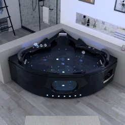 Distribain Baignoire balnéo Noire Corleone 48 jets Whirlpool* Baignoire Balnéo