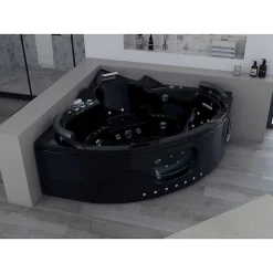 Distribain Baignoire balnéo Noire Corleone 48 jets Whirlpool* Baignoire Balnéo