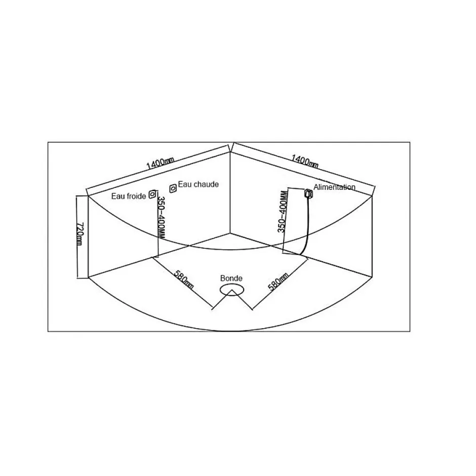 Distribain Baignoire balnéo Noire Corleone 48 jets Whirlpool* Baignoire Balnéo