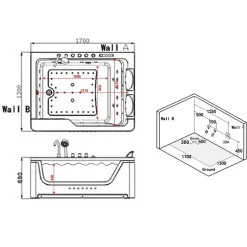 Distribain Baignoire balnéo Panama 51 jets Whirlpool* Baignoire Balnéo