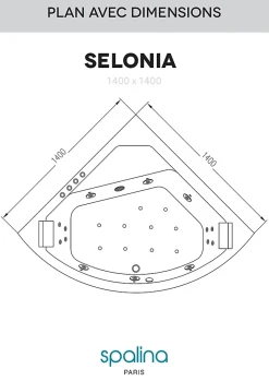 Baignoire balnéo Selonia 140 x 140 cm