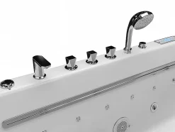 Vente-unique Baignoire balnéo semi-ilot blanche - 1 place - 470 L - 170 x 75 cm - KIRANA* Baignoire Balnéo