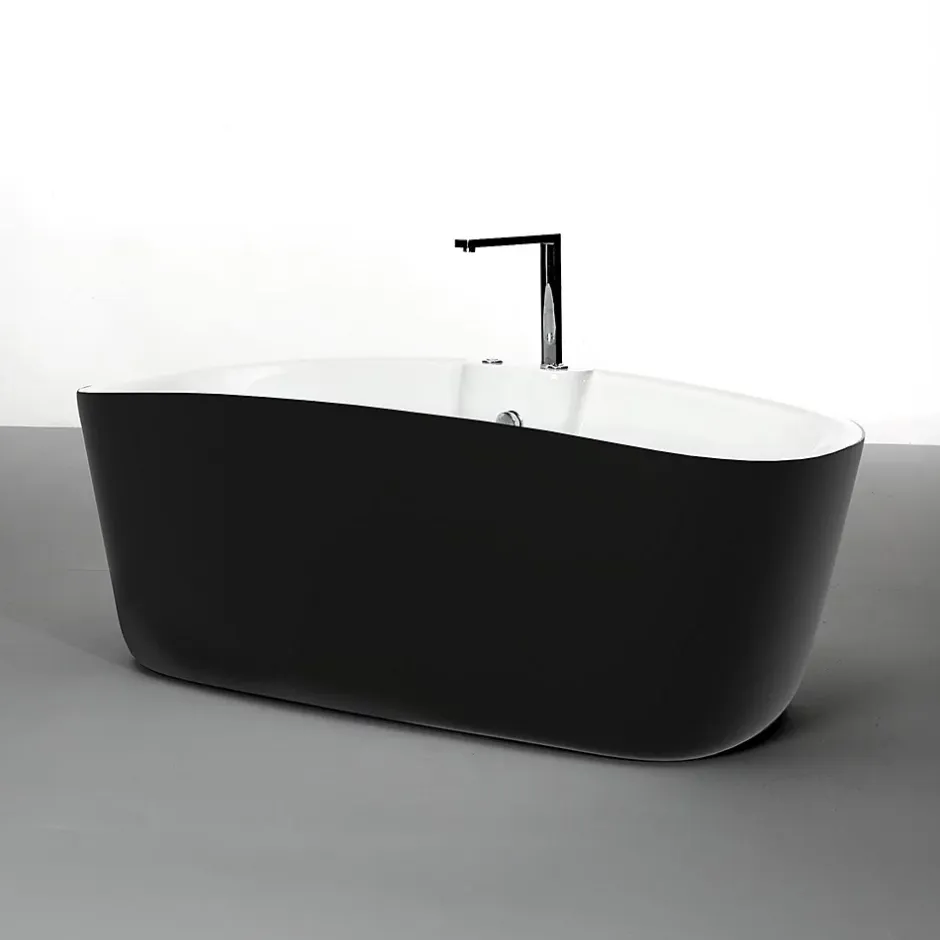 Spalina Baignoire Balnéo Tao black Bulle 170x80x65cm, by