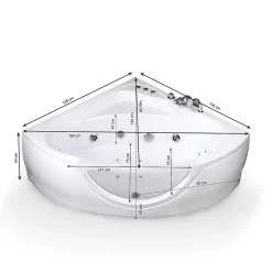 Spalina Baignoire Balnéo Tasmanie White Jets, 135x135cm, by* Baignoire Balnéo