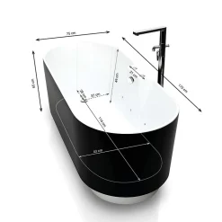 Spalina Baignoire Balnéo Ukio Bulle 175x75x65cm, by