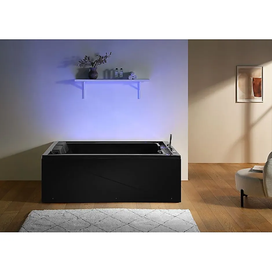 Archipel Baignoire balnéo VICTORIA BLACK 2 places 192x142 - GAUCHE* Baignoire Balnéo