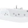 Vente-unique Baignoire balnéo vitrée ARIA blanche - 1 place - 263L - 170x80x57cm - angle gauche