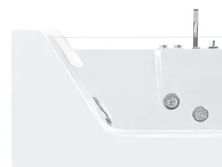 Vente-unique Baignoire balnéo vitrée ARIA blanche - 1 place - 263L - 170x80x57cm - angle gauche