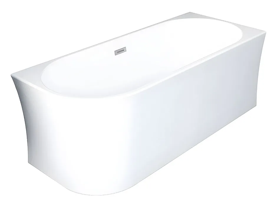 Vente-unique Baignoire d'angle - 201 L - 150 x 75 x 59 cm - Blanche - Acrylique - Angle droit - PONTICOLA* Baignoire D'Angle