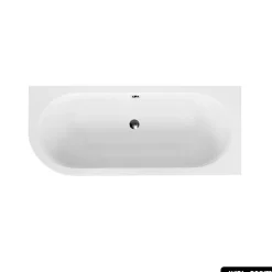 Besco Baignoire d'angle - avec tablier blanc et repose tête offert - AVITA - 180 x 75 cm - Droite