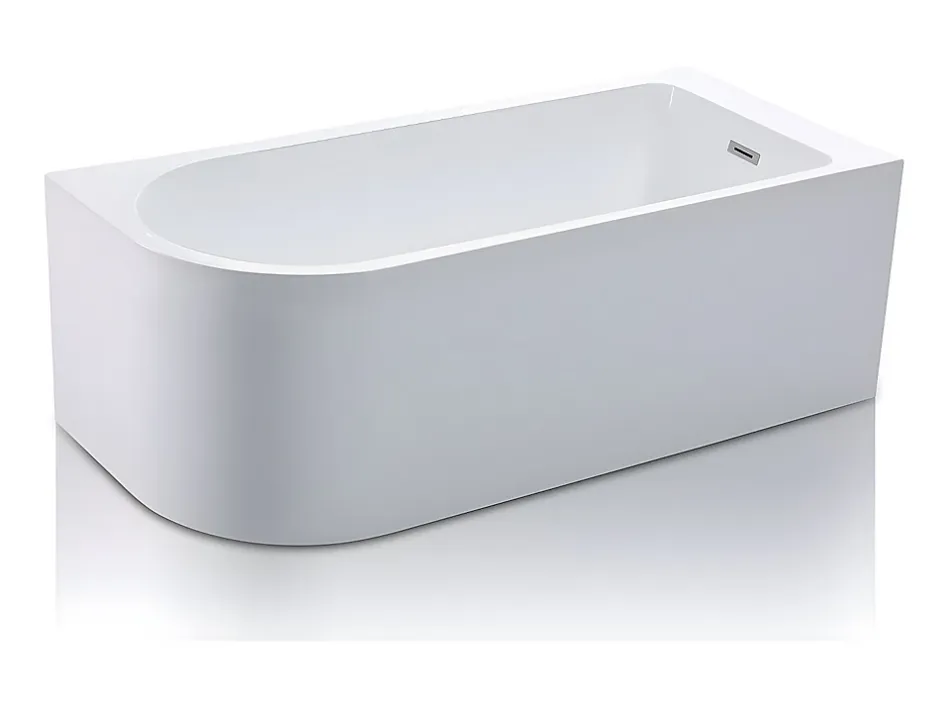 Vente-unique Baignoire d'angle - 240L - 170 x 75 x 58 cm - Blanche - Angle droit - ANIKA* Baignoire D'Angle