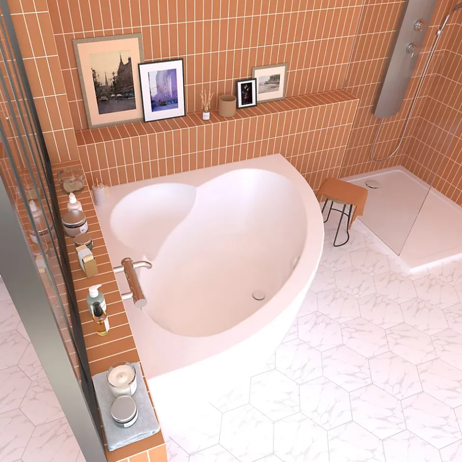 Valentin Baignoire d'angle 140 x 140 cm Aiguebelle + Tablier* Baignoire D'Angle