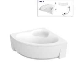 Valentin Baignoire d'angle 140 x 140 cm Aiguebelle + Tablier* Baignoire D'Angle