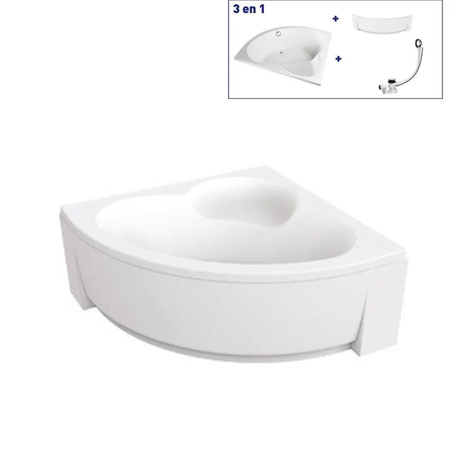 Valentin Baignoire d'angle 140 x 140 cm Aiguebelle + Tablier* Baignoire D'Angle