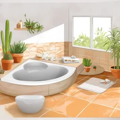 Valentin Baignoire d'angle 140 x 140 cm Aiguebelle sans tablier* Baignoire D'Angle