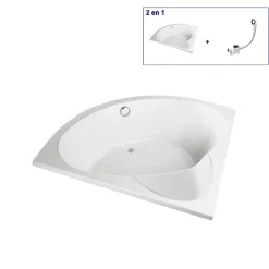 Valentin Baignoire d'angle 140 x 140 cm Aiguebelle sans tablier* Baignoire D'Angle