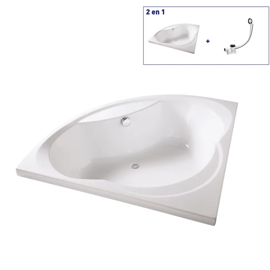 Valentin Baignoire d'angle 140 x 140 cm Giverny sans tablier* Baignoire D'Angle