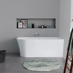 Duravit Baignoire d'angle acrylique salle de bain, vidage de trop plein, 2 places, Coin droite, 150x75x45cm, Blanc, DURADELFI* Baignoire D'Angle
