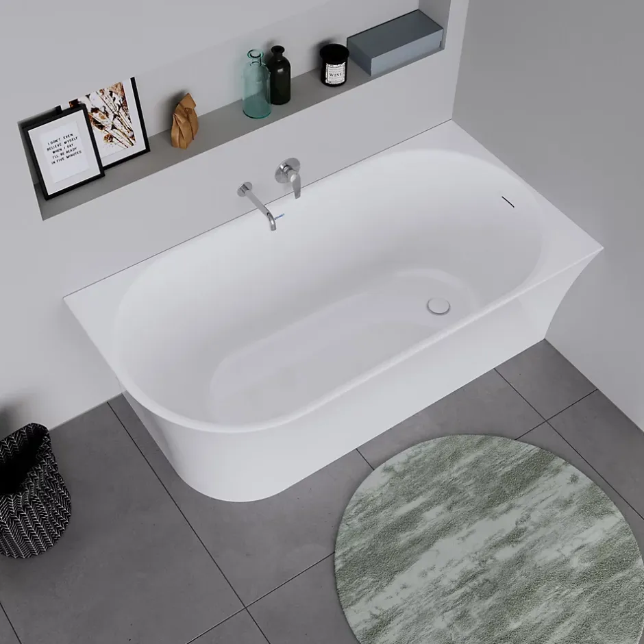 Duravit Baignoire d'angle acrylique salle de bain, vidage de trop plein, 2 places, Coin droite, 150x75x45cm, Blanc, DURADELFI* Baignoire D'Angle