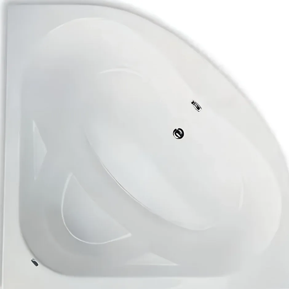 Sanindusa Baignoire d'angle acrylique haute densité ALFA 145x145 blanche avec pieds réglables (tablier et mitigeur non inclus)