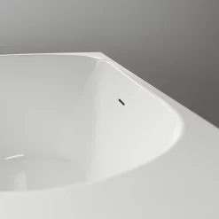 Bernstein Baignoire d'angle Acrylique Ovale pour Salle de Bain + Bonde, Garantie 5 ans, Blanc, 170x75x60cm, Installation gauche, LENA CORNER* Baignoire D'Angle