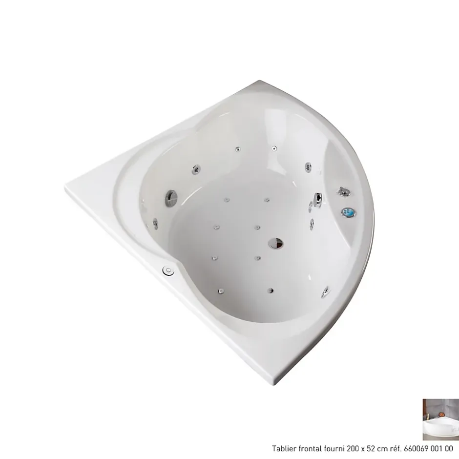 Valentin Baignoire d'angle balnéo 140 x 140 cm Giverny + tablier* Baignoire D'Angle|Baignoire Balnéo