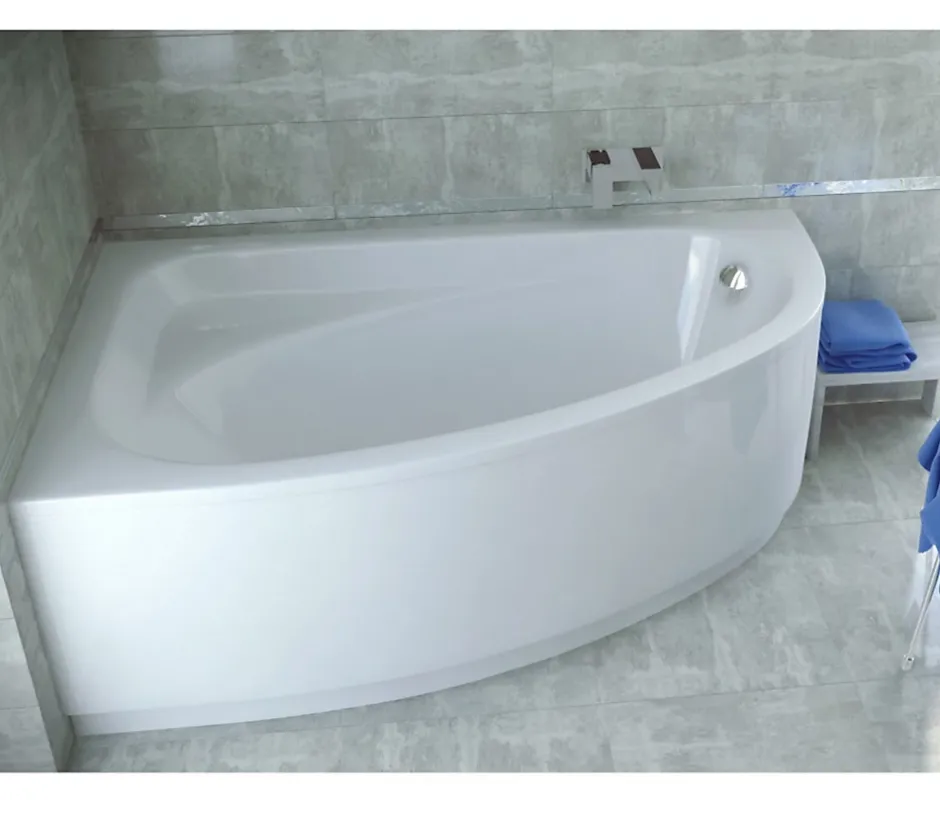 Azura Home Design Baignoire d'angle CORNEA 140x80 cm gauche avec tablier* Baignoire Asymétrique