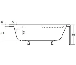 Azura Home Design Baignoire d'angle CORNEA 140x80 cm droite avec tablier