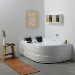 Kiamami Valentina Baignoire D'angle Double Avec Hydromassage Aida Gauche* Baignoire Balnéo