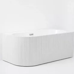 Otitec Baignoire d'angle droite - 160 x 75 cm - Blanc brillant rainure avec bonde chrome - PERLE* Baignoire D'Angle