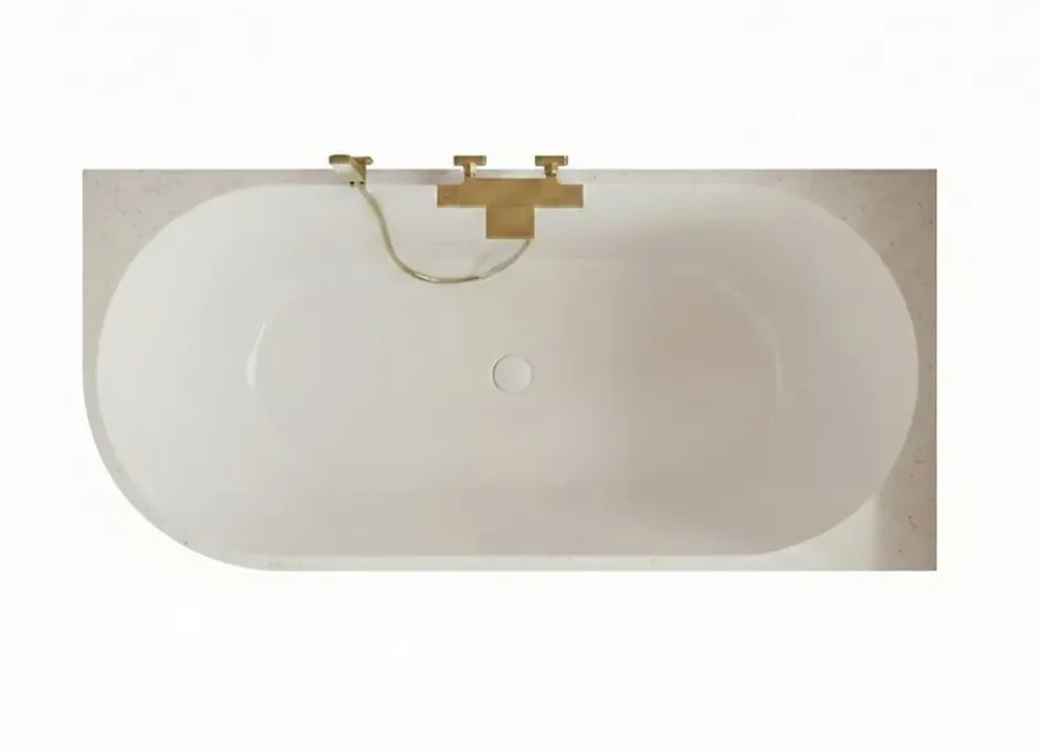 Otitec Baignoire d'angle droite - 160 x 75 cm - Blanc brillant rainure avec bonde blanche - PERLE* Baignoire D'Angle