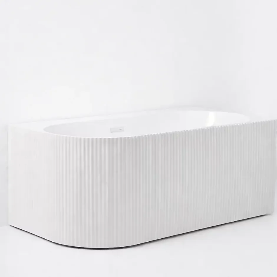 Otitec Baignoire d'angle droite - 160 x 75 cm - Blanc brillant rainure avec bonde blanche - PERLE* Baignoire D'Angle