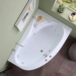 Kiamami Valentina Baignoire D'angle Droite Ambra Avec Hydromassage