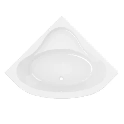 Baignoire d'angle en acrylique L.130 x l.130 cm blanc, Horyn* Baignoire D'Angle