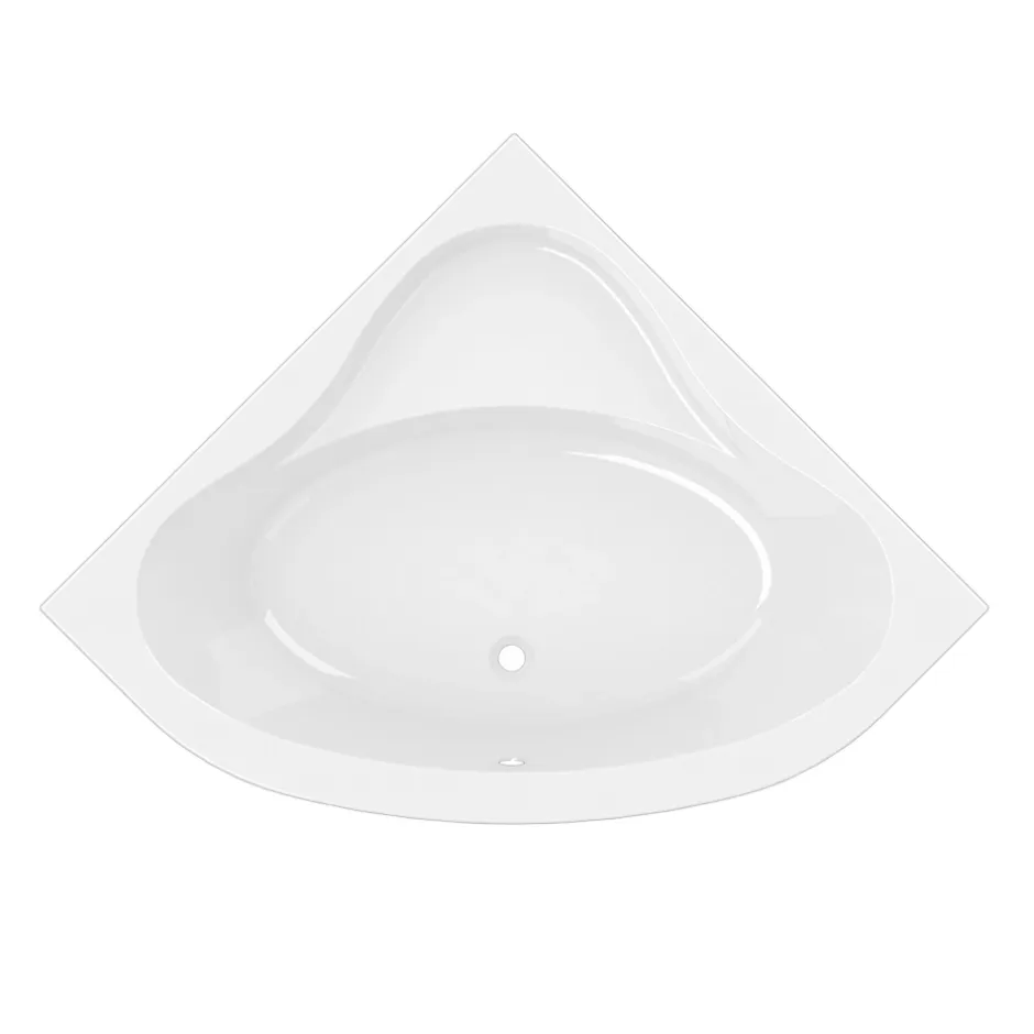 Baignoire d'angle en acrylique L.130 x l.130 cm blanc, Horyn* Baignoire D'Angle