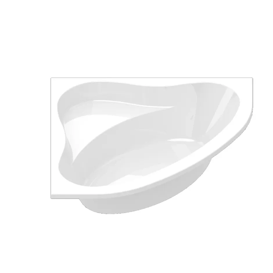 Baignoire d'angle en acrylique L.130 x l.130 cm blanc, Horyn* Baignoire D'Angle