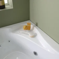 Kiamami Valentina Baignoire D'angle Gauche Avec Hydromassage Ambra Intégré