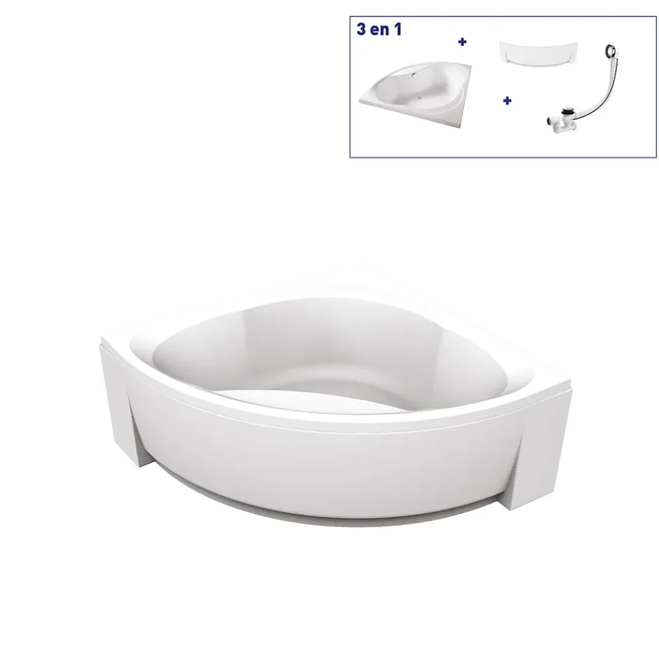 Valentin Baignoire d'angle Giverny 140 x 140 cm + Tablier* Baignoire D'Angle