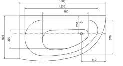 Azura Home Design Baignoire d'angle MARINA angle GAUCHE avec tablier