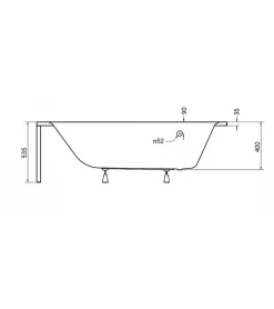 Azura Home Design Baignoire d'angle MARINA angle GAUCHE avec tablier