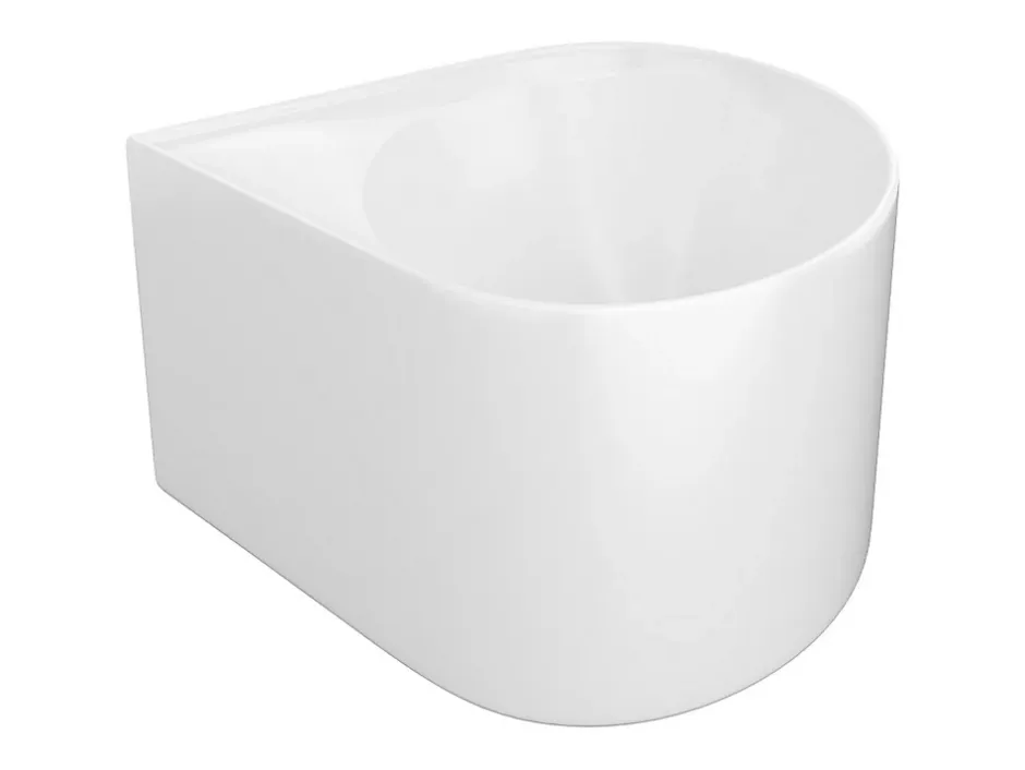 Vente-unique Baignoire d'angle ovale en acrylique - Blanc brillant - 176L - 100 x 100 x 58 cm - MARTA* Baignoire D'Angle
