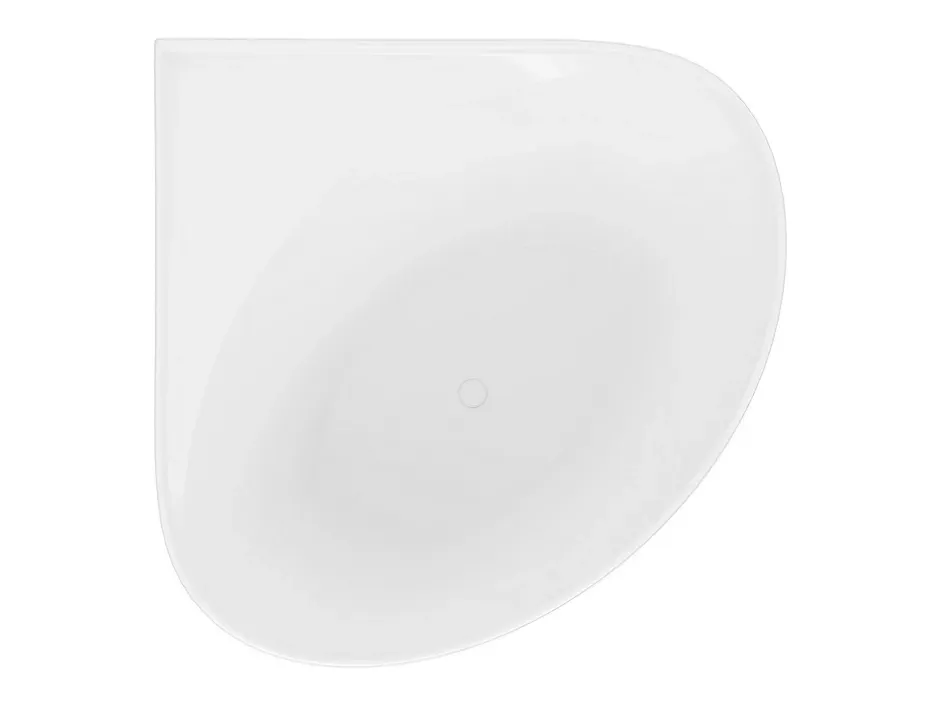 Vente-unique Baignoire d'angle ovale en acrylique - Blanc brillant - 176L - 100 x 100 x 58 cm - MARTA* Baignoire D'Angle