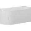 Vente-unique Baignoire d'angle striée - 290L - 170 x 80 x 60 cm - Blanc mat - Acrylique - Angle droit - BARBORI* Baignoire D'Angle