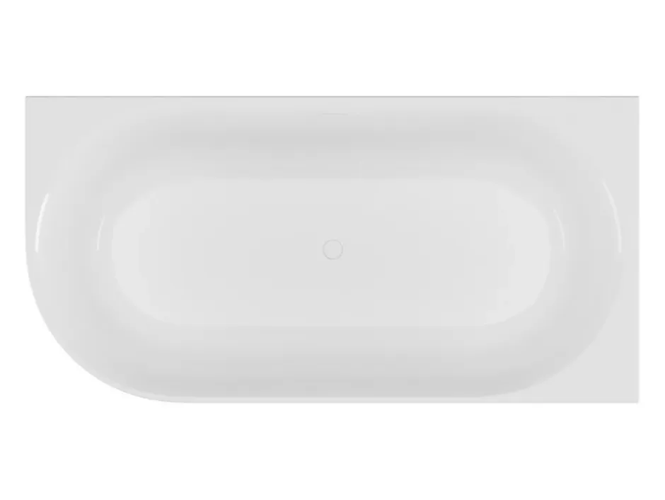 Vente-unique Baignoire d'angle striée - 290L - 170 x 80 x 60 cm - Blanc mat - Acrylique - Angle droit - BARBORI* Baignoire D'Angle