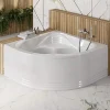 Sanindusa Baignoire d'angle 140x140 acrylique haute densité Agres blanche livrée avec pieds réglables (tablier non inclus)